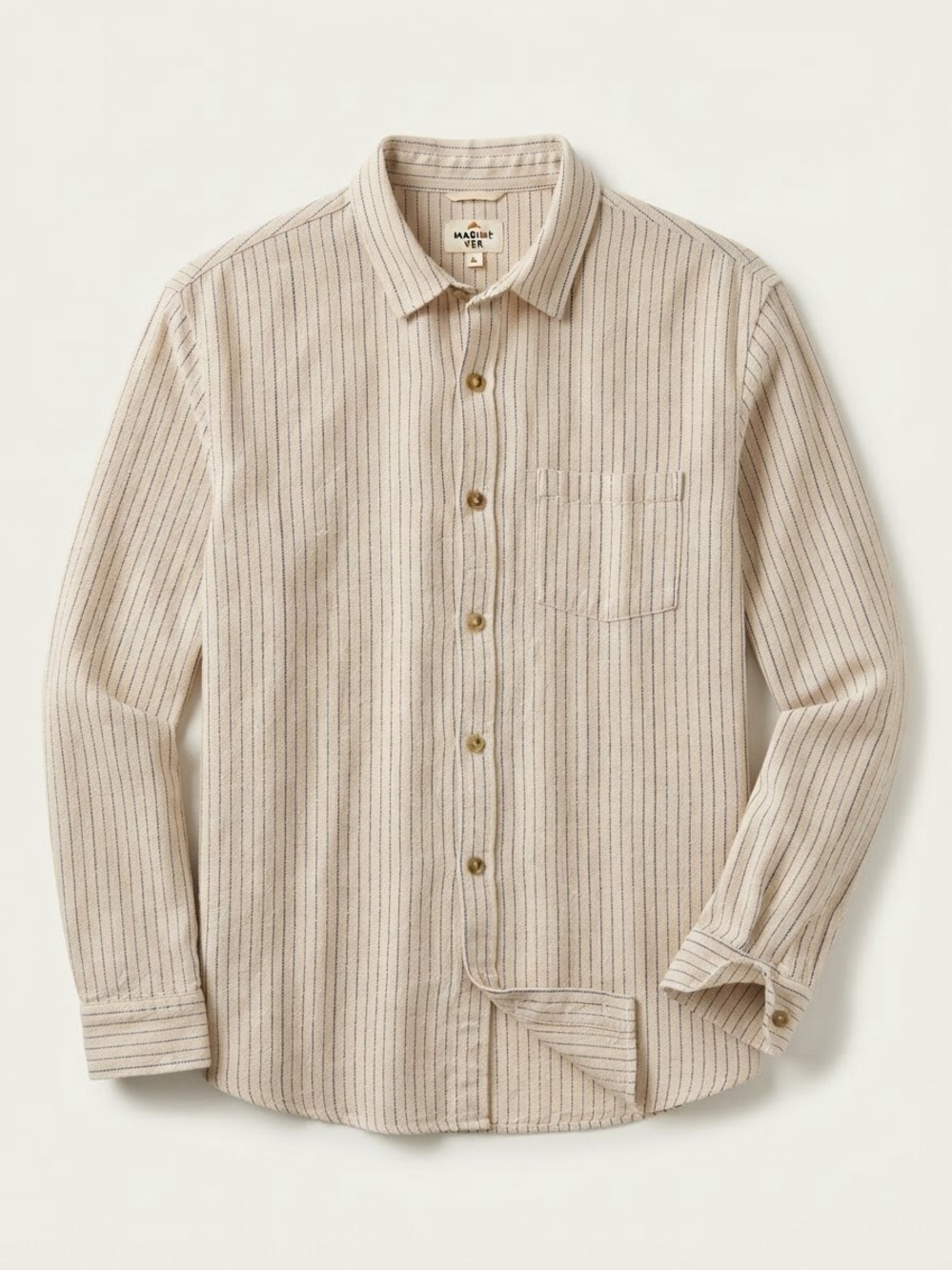 Marine Layer Striped Button Down Shirt M/L Natural Navy